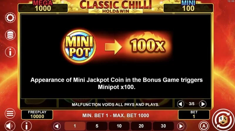 Classic Chilli Hold & Win - Hold & Winラウンドの起動