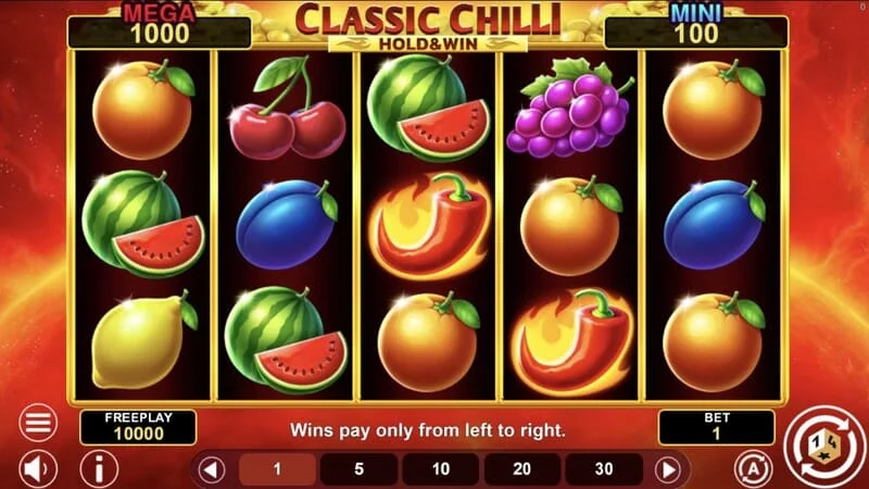 Classic Chilli Hold & Win - 唐辛子シンボルが付いた5×3リール